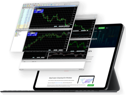 MT4 online trading platform for iOS displayed on an iPad`s screen
